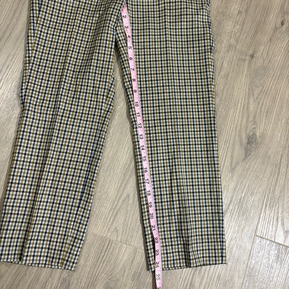 Massimo Dutti 100% Wool Trousers Womens Sz 2 Check Black Yellow White Preppy - Picture 4 of 14